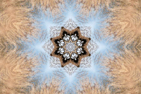 beige with blue decorative patternの写真素材