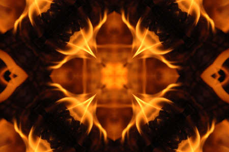 Abstract hot fire peacock feather on dark backgroundの写真素材