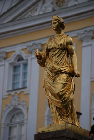 Ensemble of Grand Cascade in Petrodvorets (Peterhof) St. Petersburg, Russiaの写真素材