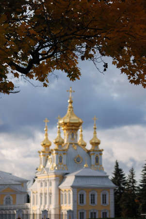 Church of Grand Palace in Petrodvorets (Peterhof), St Petersburg, Russiaの写真素材
