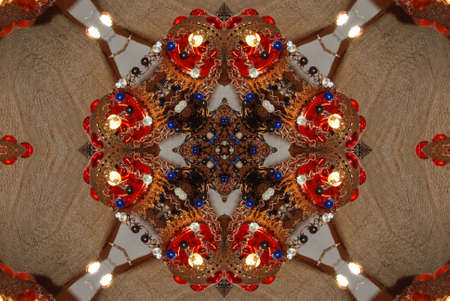A kaleidoscope, abstract fantasy, illustration, can be used as a backgroundの写真素材
