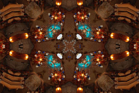 A kaleidoscope, abstract fantasy, illustration, can be used as a backgroundの写真素材