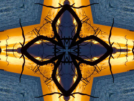 A kaleidoscope, abstract fantasy, illustration, can be used as a backgroundの写真素材