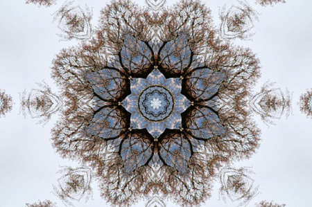 A kaleidoscope, abstract fantasy, illustration, can be used as a backgroundの写真素材