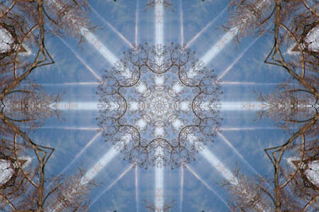 A kaleidoscope, abstract fantasy, illustration, can be used as a backgroundの写真素材