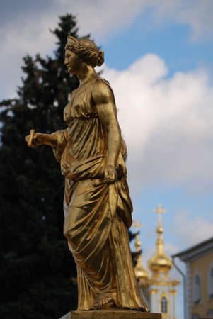 Ensemble of Grand Cascade in Petrodvorets (Peterhof) St. Petersburg, Russiaの写真素材