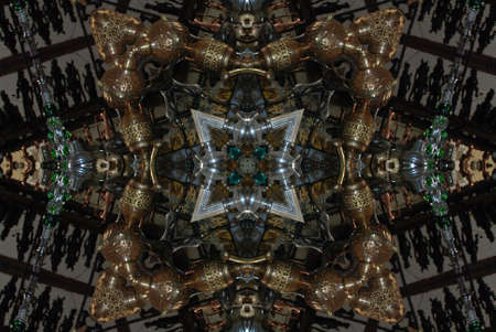 A kaleidoscope, abstract fantasy, illustration, can be used as a backgroundの写真素材
