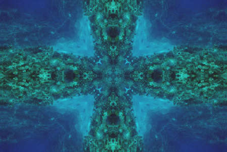 A kaleidoscope, abstract fantasy, illustration, can be used as a backgroundの写真素材