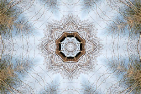 A kaleidoscope, abstract fantasy, illustration, can be used as a backgroundの写真素材