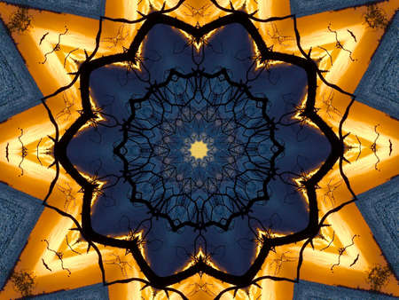 A kaleidoscope, abstract fantasy, illustration, can be used as a backgroundの写真素材