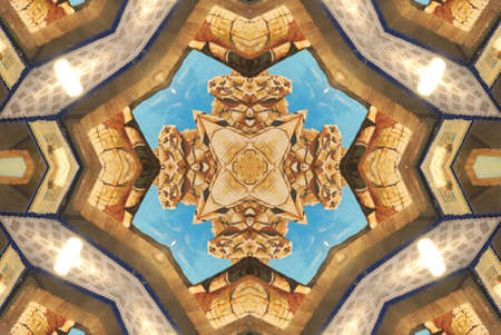 A kaleidoscope, abstract fantasy, illustration, can be used as a backgroundの写真素材