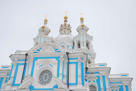 Smolny cathedral in St.Petersburg, Russiaの写真素材