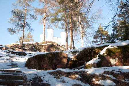 Fort in park Monrepo in Vyborgの写真素材