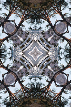 A kaleidoscope, abstract fantasy, illustration, can be used as a backgroundの写真素材