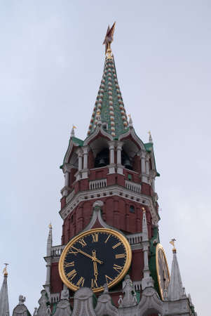 Kremlin Moscow clock tower (red square)の写真素材