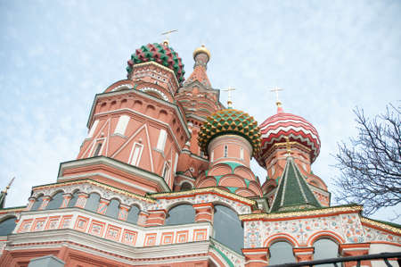 Famous St. Basil's Cathedral at Red Square in Moscow, Russia.の写真素材