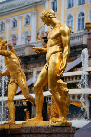 Ensemble of Grand Cascade in Petrodvorets (Peterhof) St. Petersburg, Russiaの写真素材