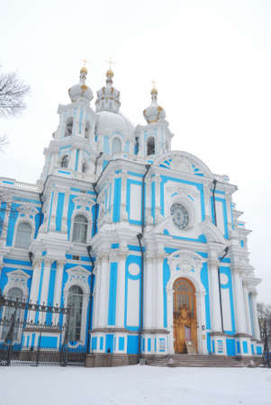 St Petersburg. View of the Smolny Cathedralの写真素材
