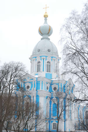 St Petersburg. View of the Smolny Cathedralの写真素材