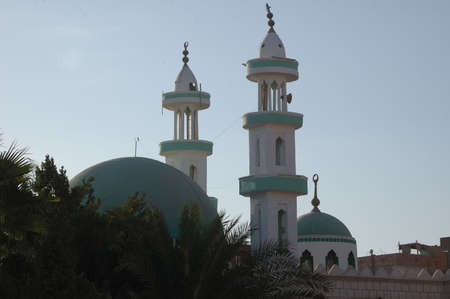 Mosque on a background blue sky, Khurgada, Egypt, Africaの写真素材