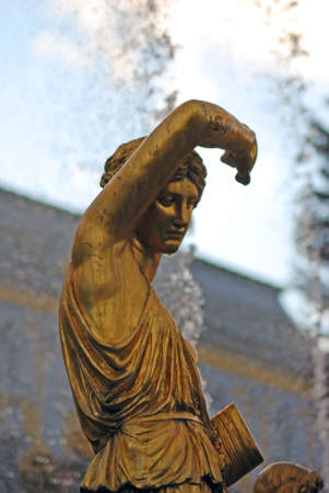 Ensemble of Grand Cascade in Petrodvorets (Peterhof) St. Petersburg, Russiaの写真素材