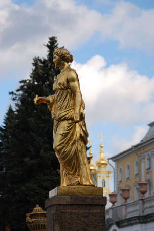 Ensemble of Grand Cascade in Petrodvorets (Peterhof) St. Petersburg, Russiaの写真素材