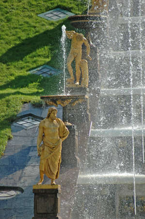 Ensemble of Grand Cascade in Petrodvorets (Peterhof) St. Petersburg, Russiaの写真素材
