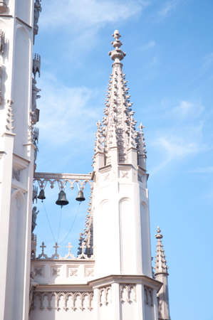Gothic chapel in park of Petergofの写真素材