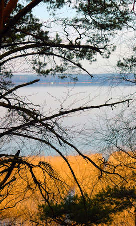 kind on a lake early in spring