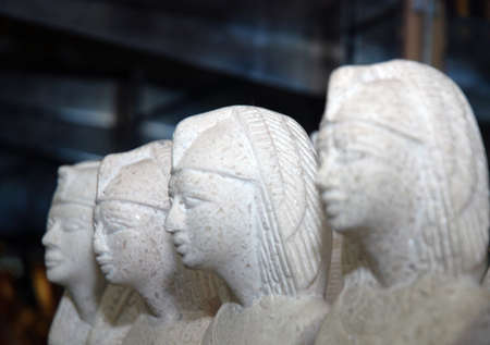 stone statuettes of gods and pharaohs of ancient Egypt