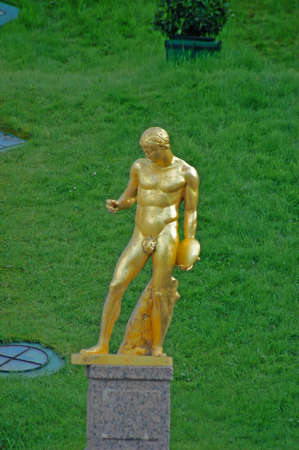 Ensemble of Grand Cascade in Petrodvorets (Peterhof) St. Petersburg, Russiaの写真素材