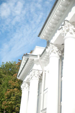 a snow-white palace is in Sankt - Petersburg, Russiaの写真素材