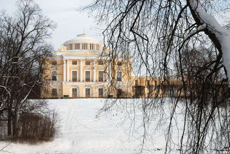 the winter landscape is in Pavlovskの写真素材