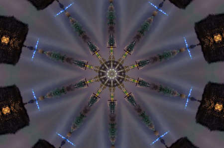 A kaleidoscope, abstract fantasy, illustration, can be used as a backgroundの写真素材
