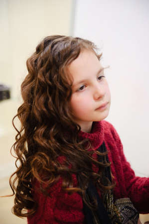 cute girl with very long hair
