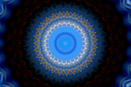 Blue ornament on a black background