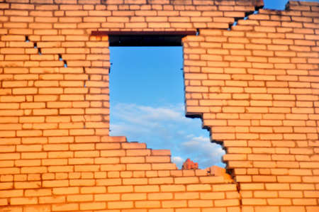 The destroyed houseの写真素材