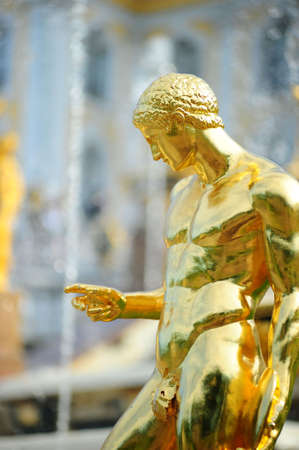 Ensemble of Grand Cascade in Petrodvorets (Peterhof) St. Petersburg, Russiaの写真素材