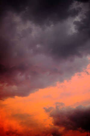 Beautiful sky with solar beams on a decline of day.の写真素材