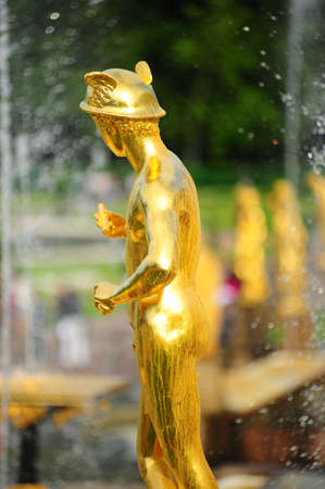 Ensemble of Grand Cascade in Petrodvorets (Peterhof) St. Petersburg, Russiaの写真素材