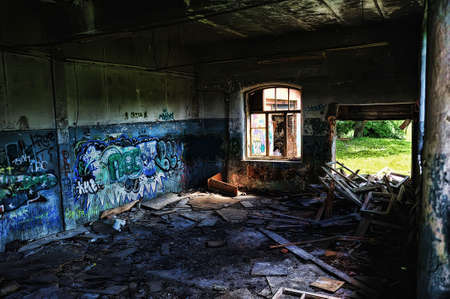 Room of the burned down houseの写真素材