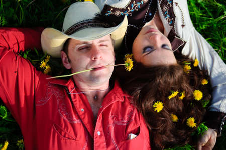 Love story in cowboy's styleの写真素材