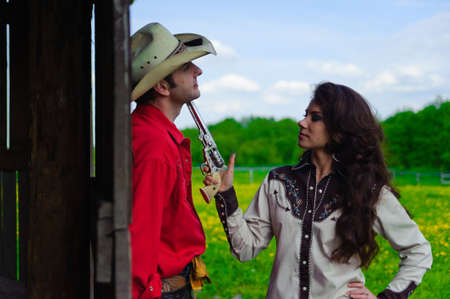 Love story in cowboy's styleの写真素材