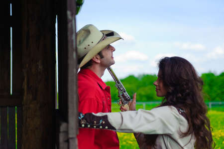 Love story in cowboy's styleの写真素材