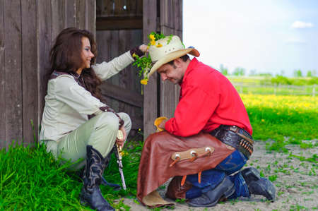 Love story in cowboy's styleの写真素材