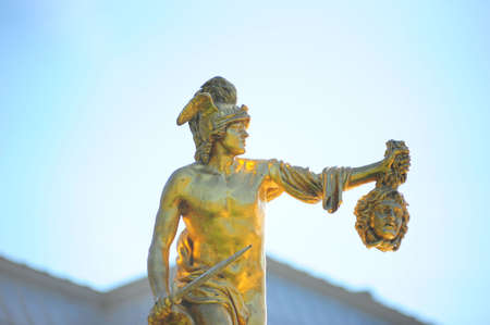 Ensemble of Grand Cascade in Petrodvorets (Peterhof) St. Petersburg, Russiaの写真素材