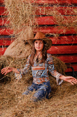 The girl on a mowの写真素材