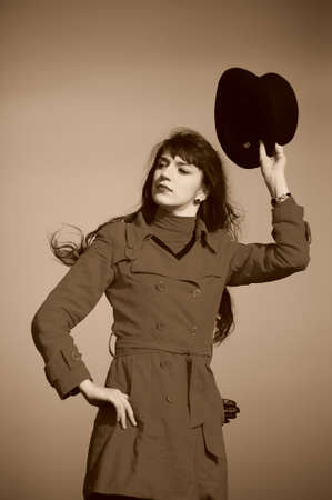 Romantic portrait of young beautiful ladyの写真素材