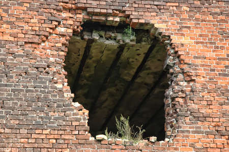 ruined brick houseの写真素材