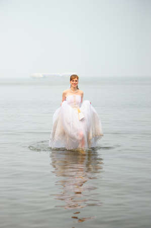 Bride in the waterの写真素材